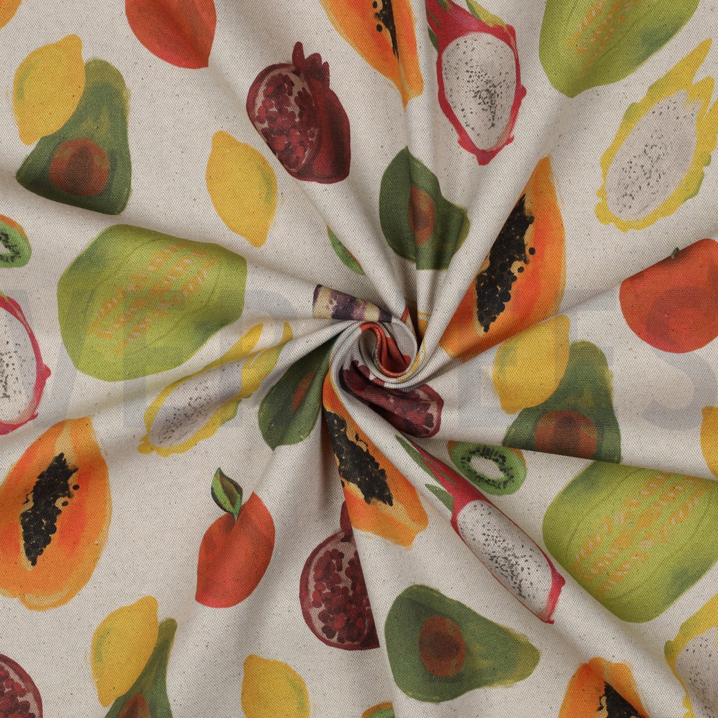 CANVAS LINEN LOOK DIGITAL FRUIT NATURAL #3