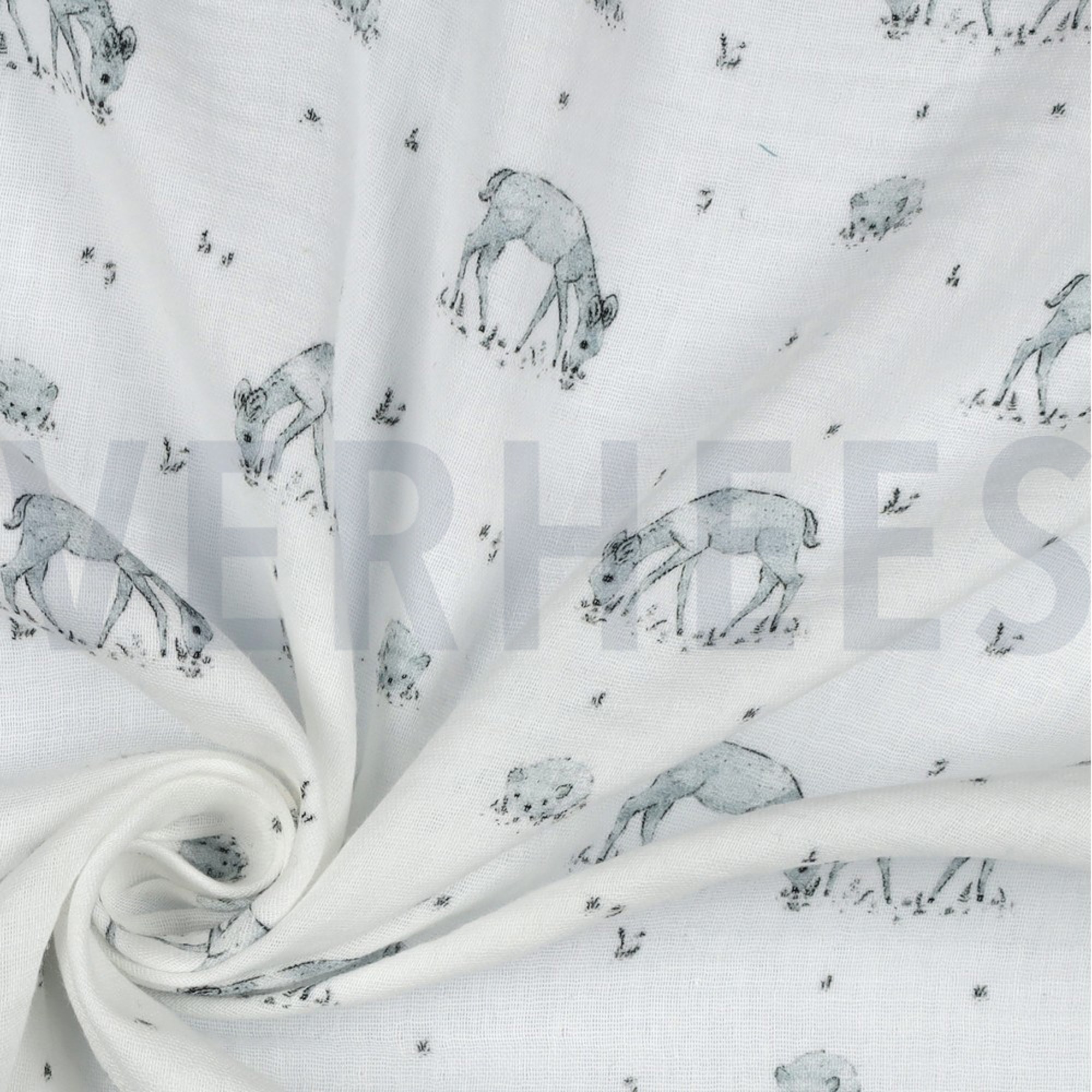 DOUBLE GAUZE GOTS DIGITAL FOREST WHITE (high resolution) #3