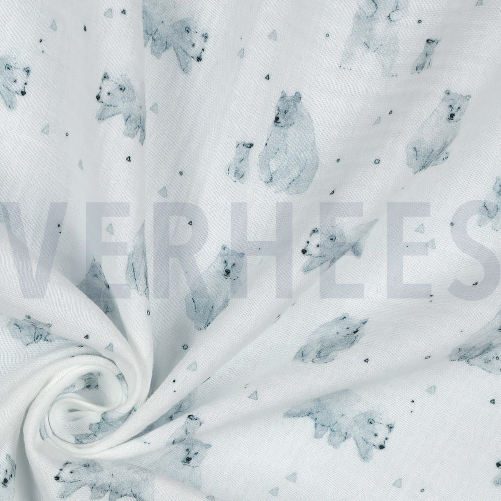 DOUBLE GAUZE GOTS DIGITAL FOREST WHITE (high resolution) #3