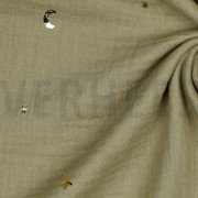 DOUBLE GAUZE FOIL MOON AND STARS TAUPE (thumbnail) #3