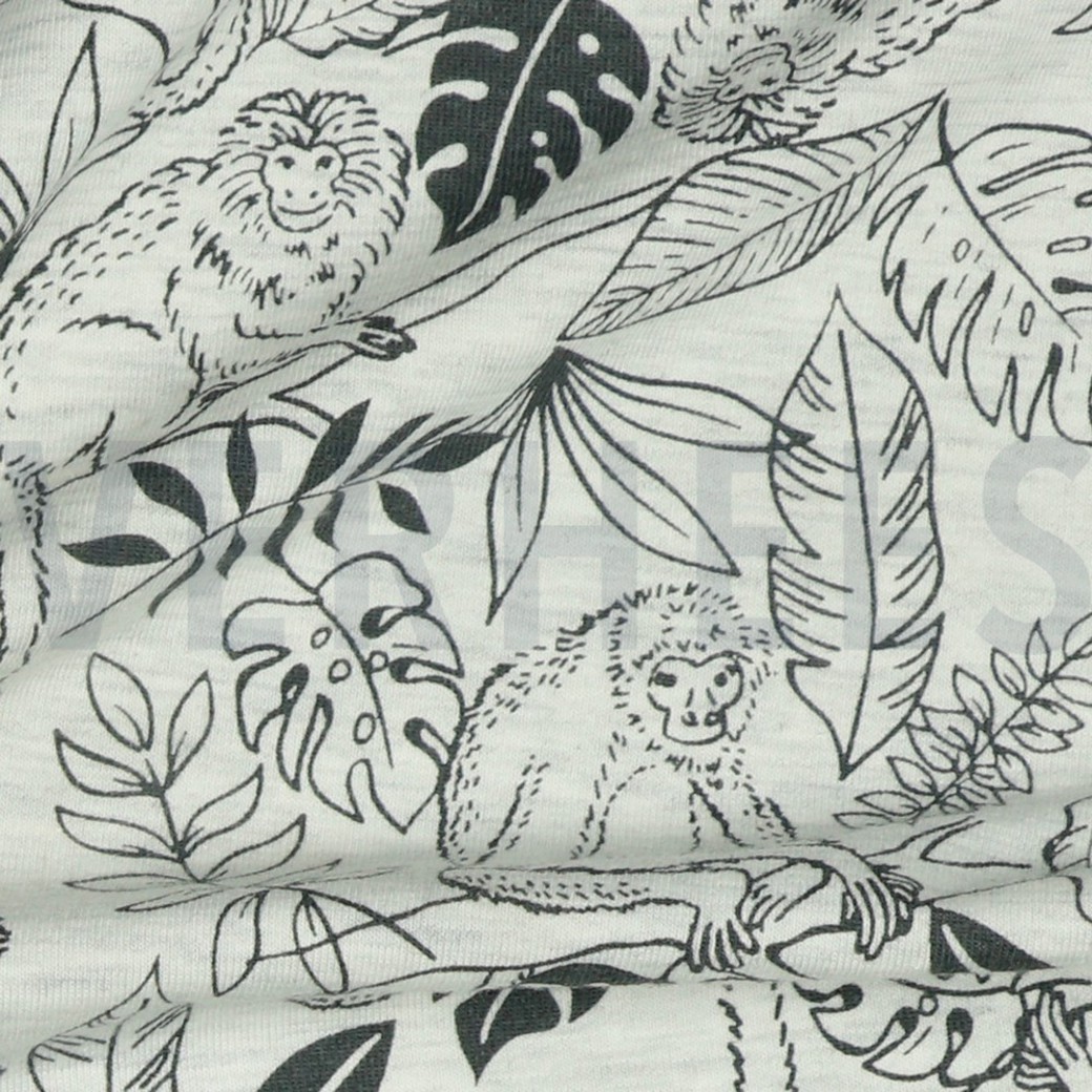 JERSEY MELANGE MONKEYS ECRU MELANGE #3