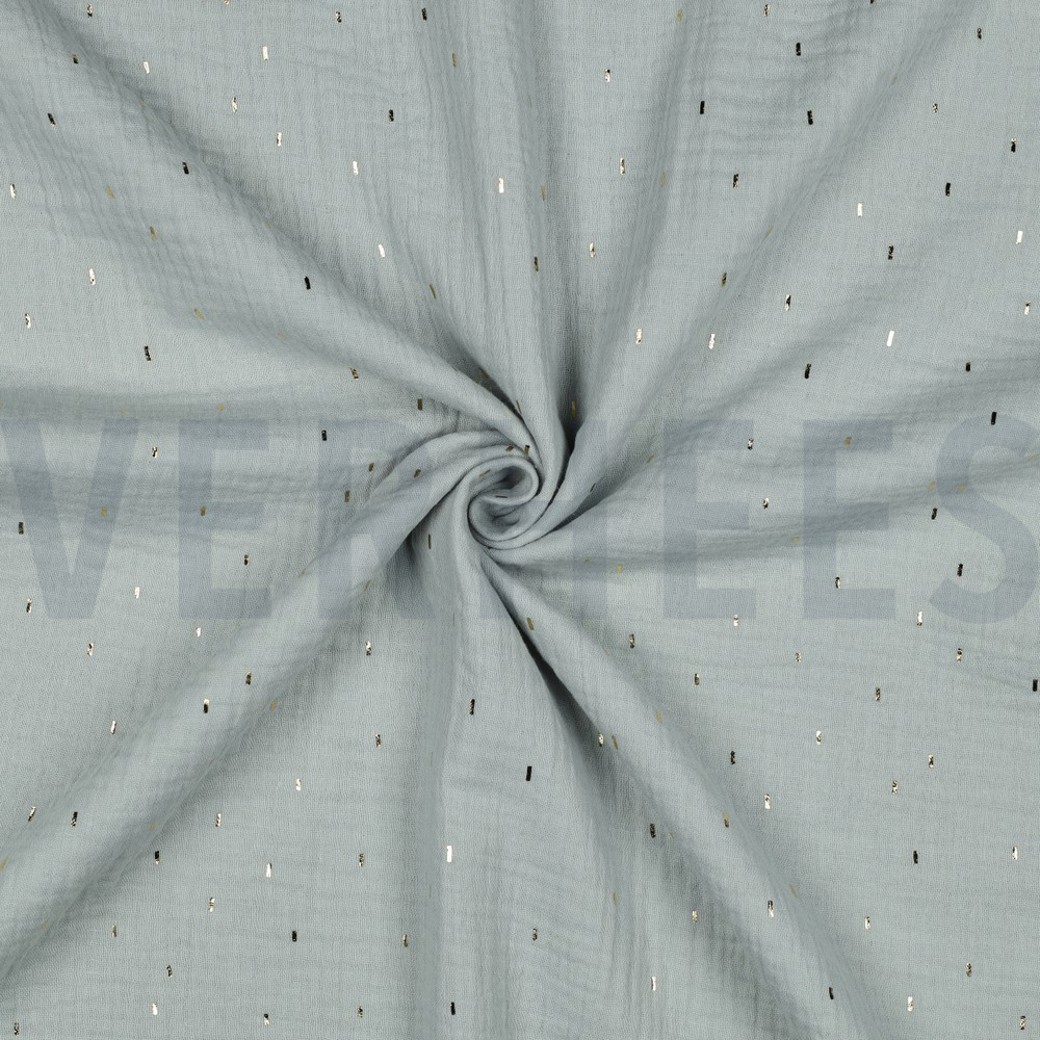 DOUBLE GAUZE FOIL STRIPES MINT/GOLD #3