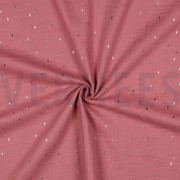 DOUBLE GAUZE FOIL STRIPES MAUVE/GOLD (thumbnail) #3