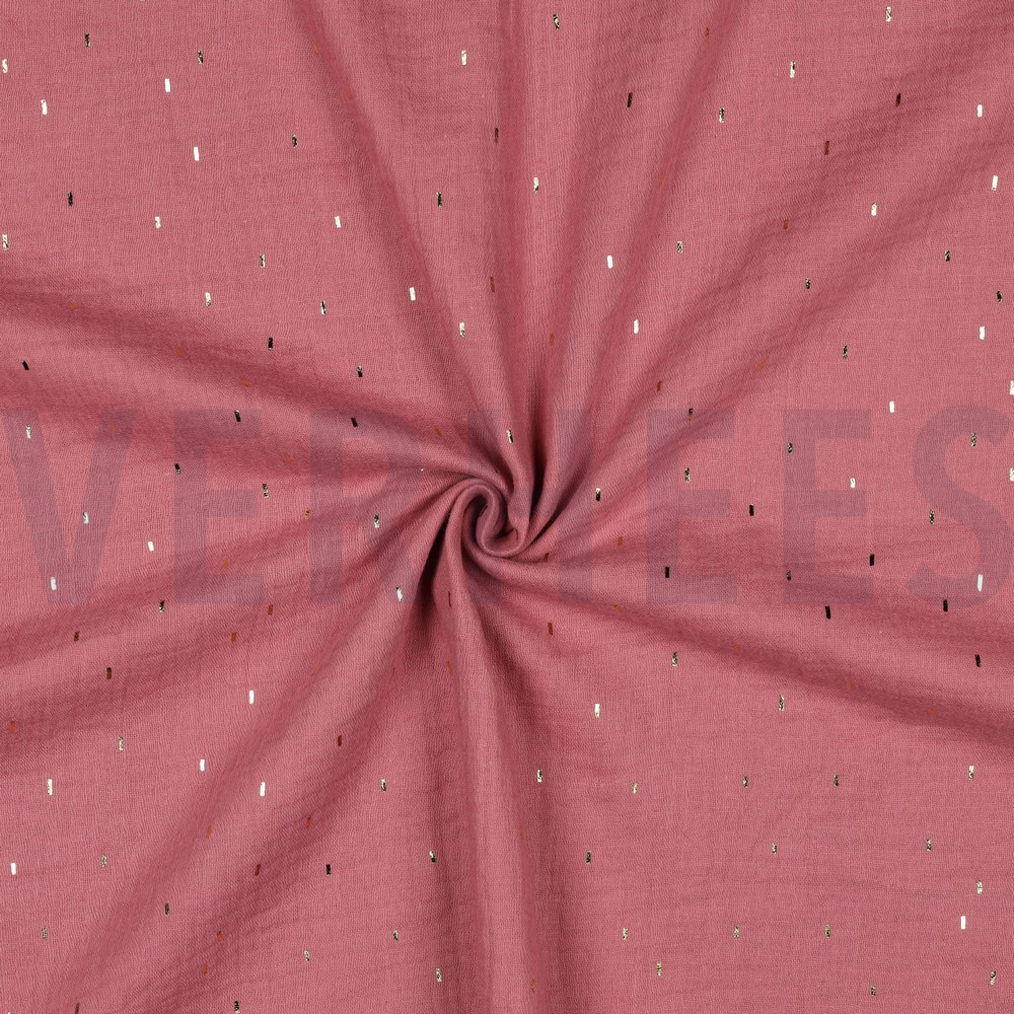 DOUBLE GAUZE FOIL STRIPES MAUVE/GOLD (high resolution) #3