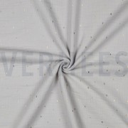 DOUBLE GAUZE FOIL STRIPES LIGHT GREY/GOLD (thumbnail) #3
