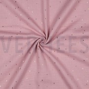 DOUBLE GAUZE FOIL STRIPES OLD ROSE/GOLD (thumbnail) #3