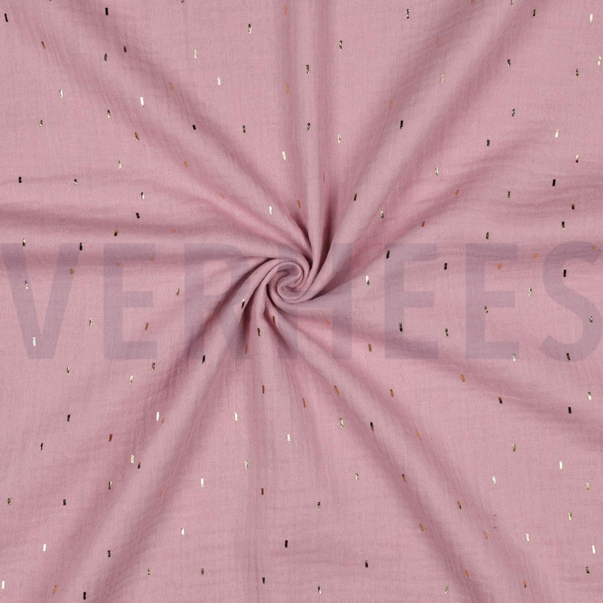 DOUBLE GAUZE FOIL STRIPES OLD ROSE/GOLD (high resolution) #3