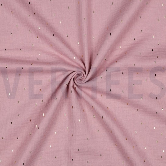 MUSSELIN FOLIE STREIFEN ALTROSA / GOLD #7