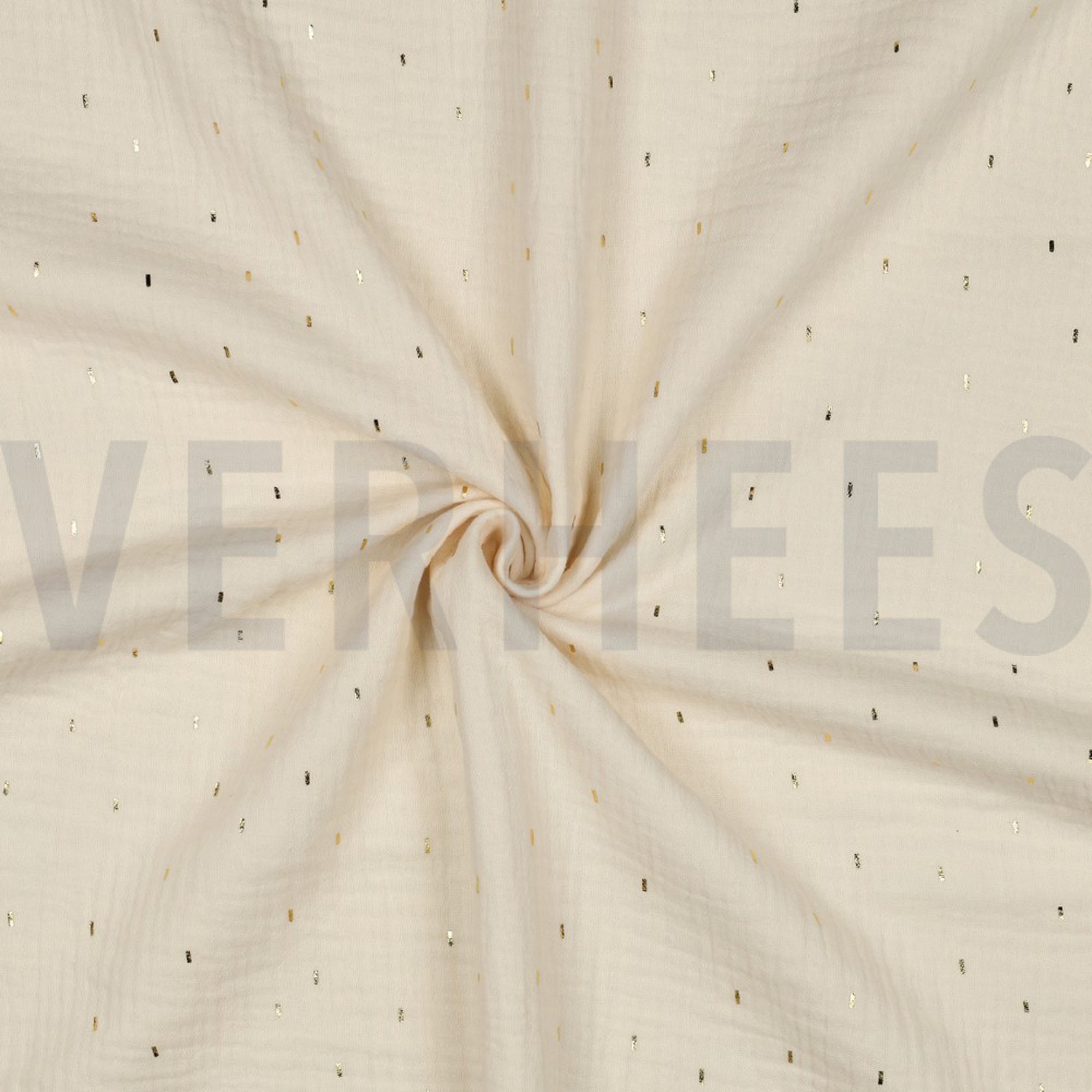 DOUBLE GAUZE FOIL STRIPES ECRU/GOLD (high resolution) #3
