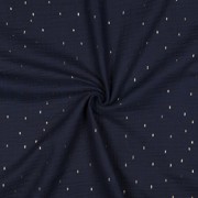 DOUBLE GAUZE FOIL STRIPES NAVY/GOLD (thumbnail) #3