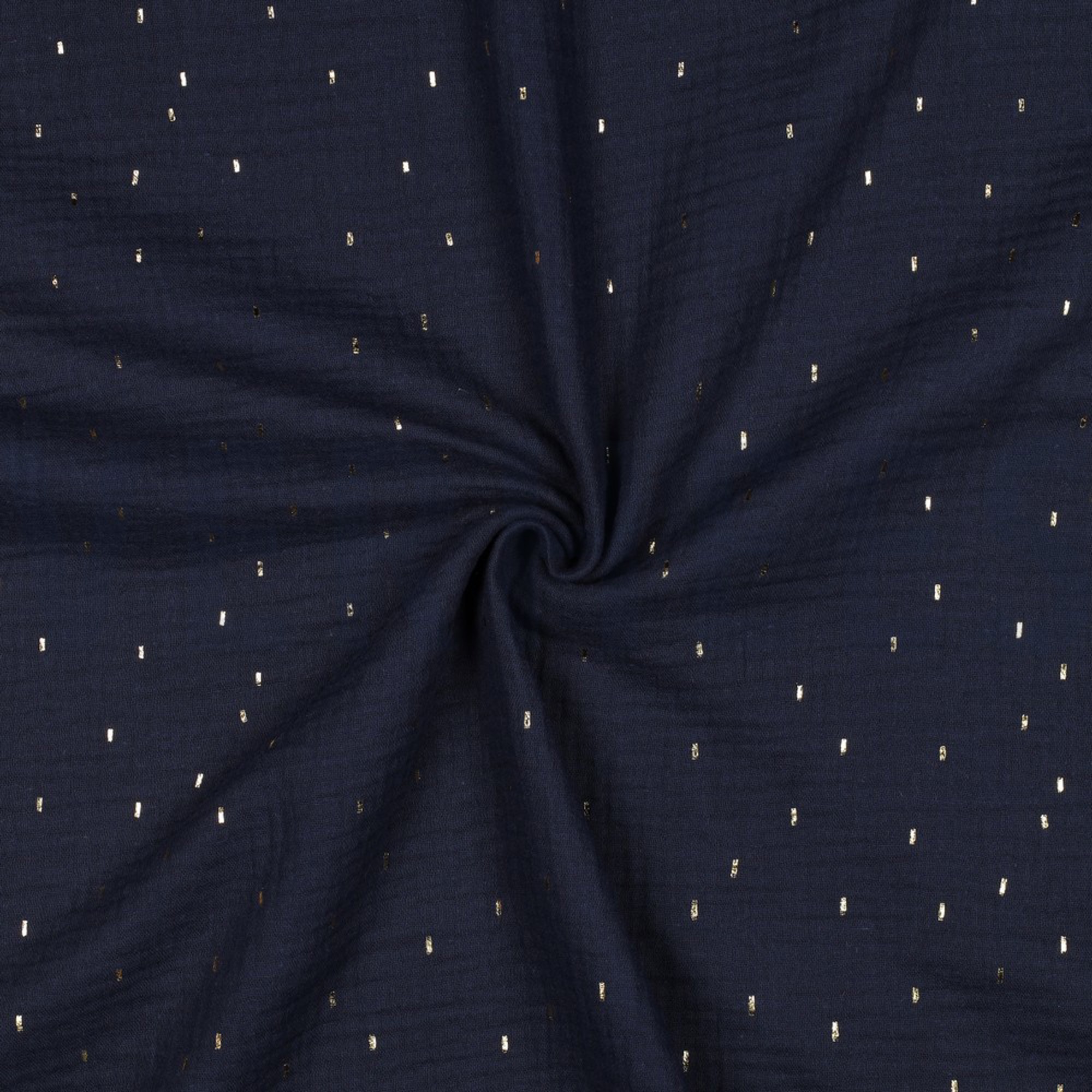 DOUBLE GAUZE FOIL STRIPES NAVY/GOLD (high resolution) #3