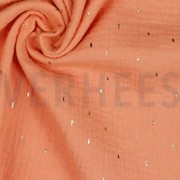 DOUBLE GAUZE FOIL STRIPES APRICOT/GOLD (thumbnail) #3