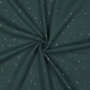 DOUBLE GAUZE FOIL STRIPES DARK GREEN/GOLD (thumbnail) #3