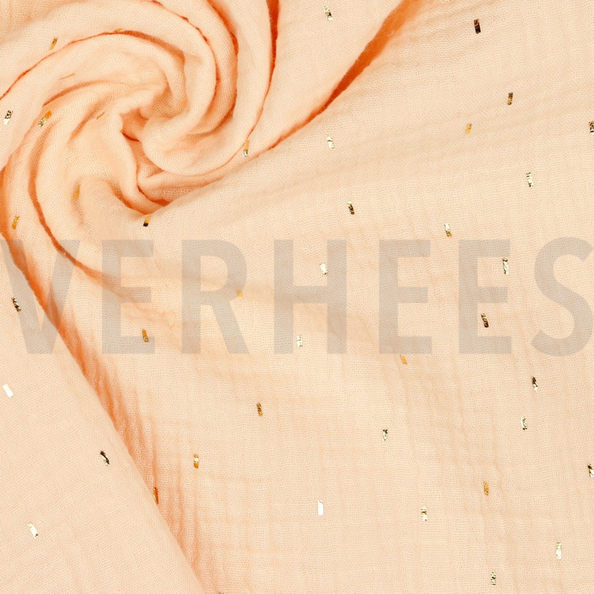 DOUBLE GAUZE FOIL STRIPES POWDER/GOLD (high resolution) #3