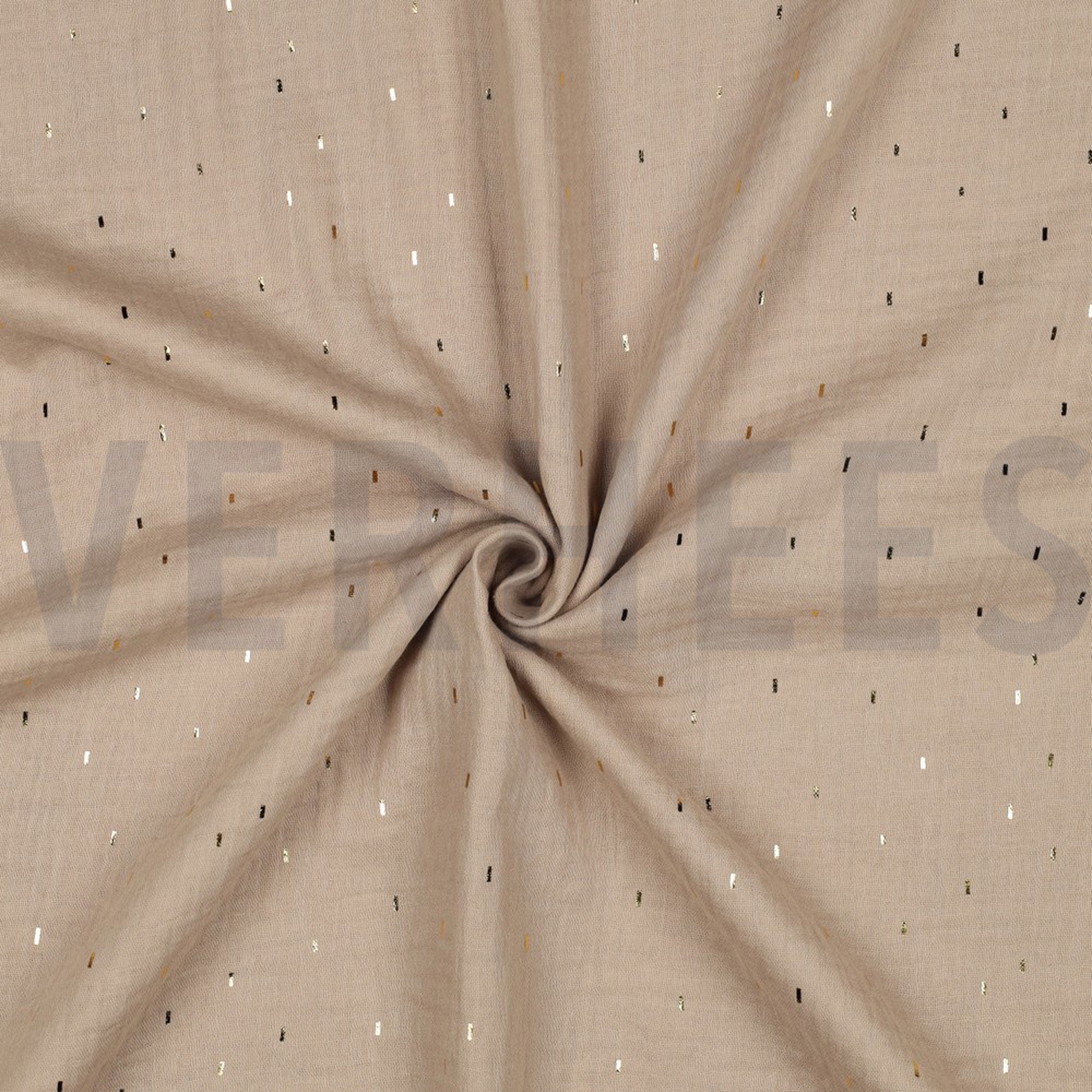 DOUBLE GAUZE FOIL STRIPES BEIGE/GOLD (high resolution) #3