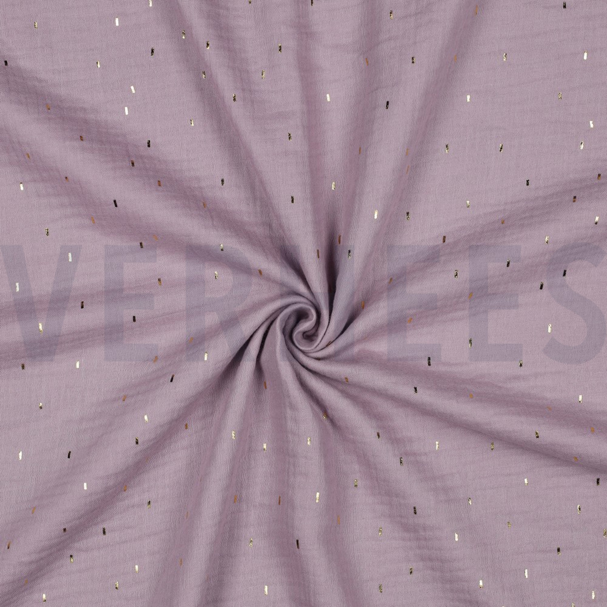DOUBLE GAUZE FOIL STRIPES LILAC/GOLD (high resolution) #3