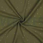 DOUBLE GAUZE FOIL STRIPES GREEN/GOLD (thumbnail) #3