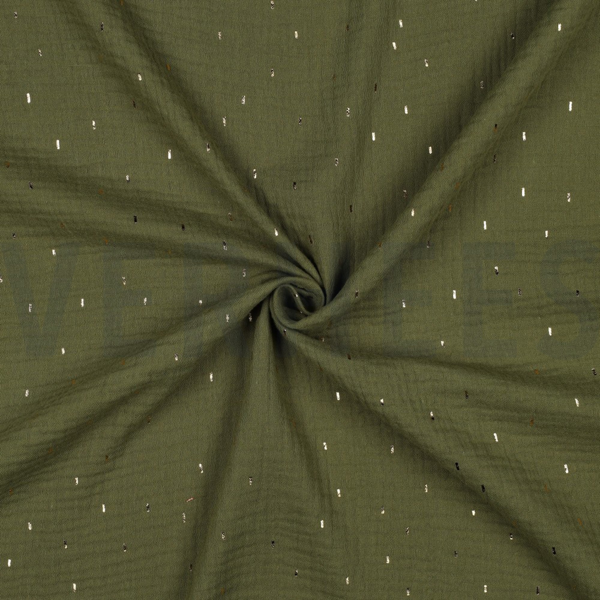 DOUBLE GAUZE FOIL STRIPES GREEN/GOLD (high resolution) #3