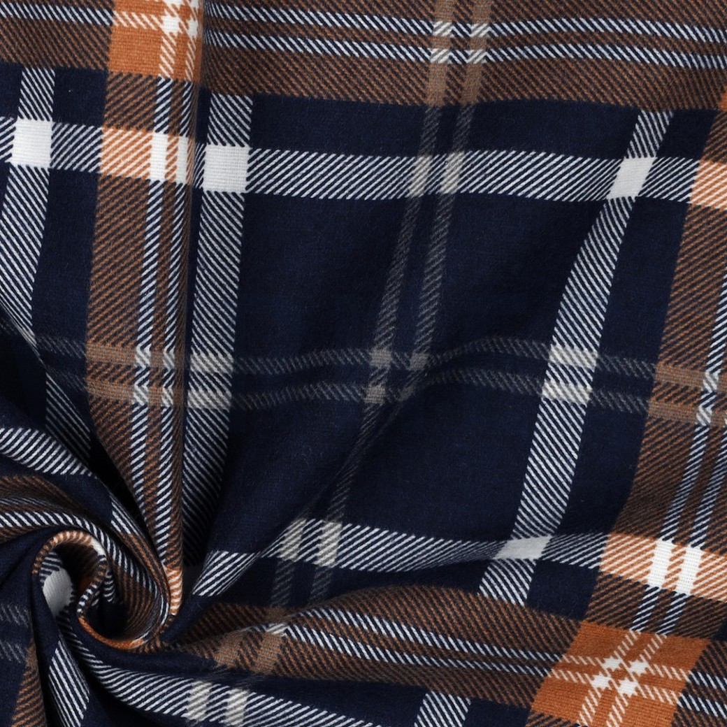 FLANNEL PLAID NAVY/RUST #3