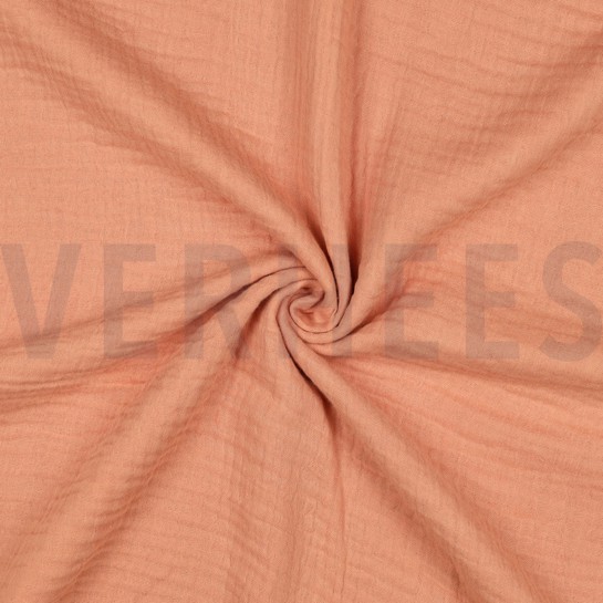 BAUMWOLLE MUSSELIN DREILAGIG GOTS PFIRSICH #7