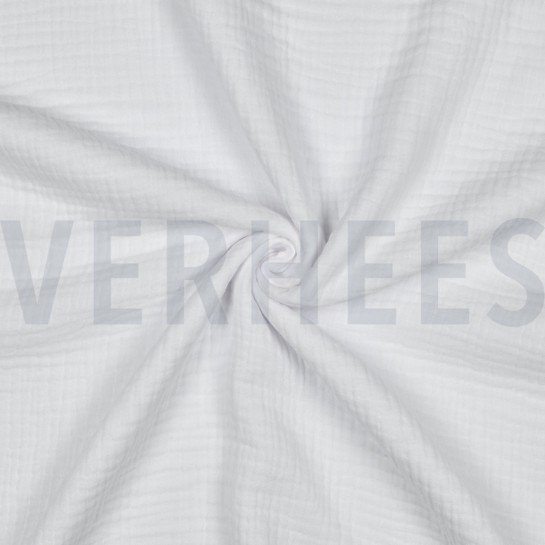 BAUMWOLLE MUSSELIN DREILAGIG GOTS WEISS #7