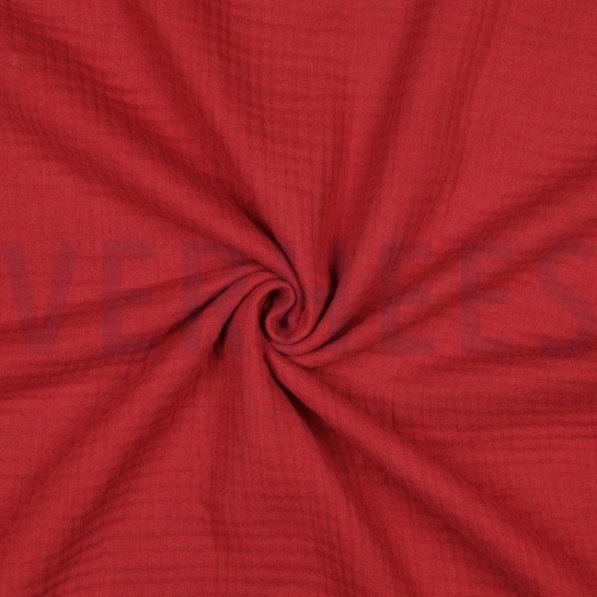 BAUMWOLLE MUSSELIN DREILAGIG GOTS ROUGE #7