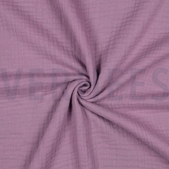BAUMWOLLE MUSSELIN DREILAGIG GOTS MAUVE #7