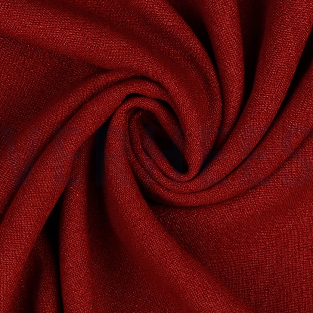 LINEN VISCOSE WASHED DARK RED #3