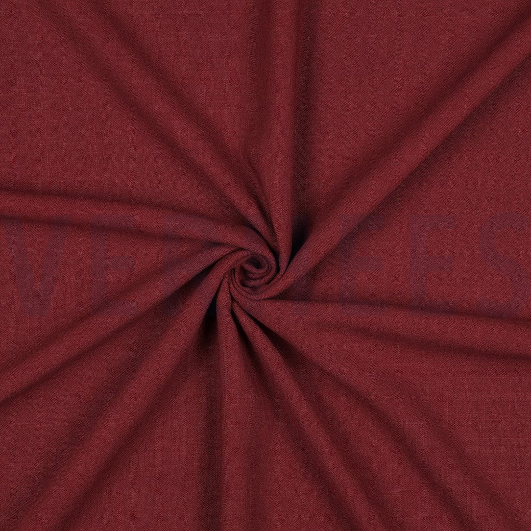 LINEN VISCOSE WASHED WINE RED #3