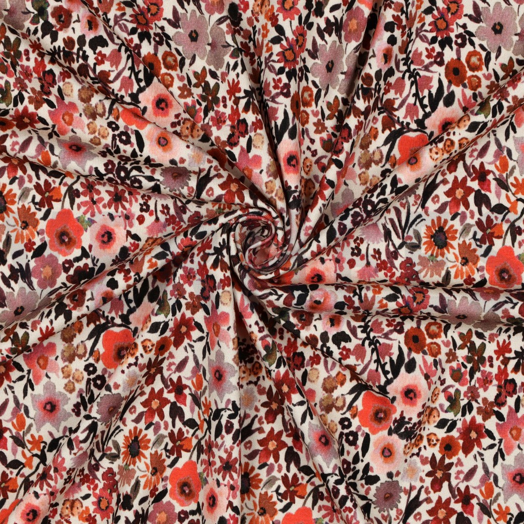 JERSEY DIGITAL FLEURS ECRU #3