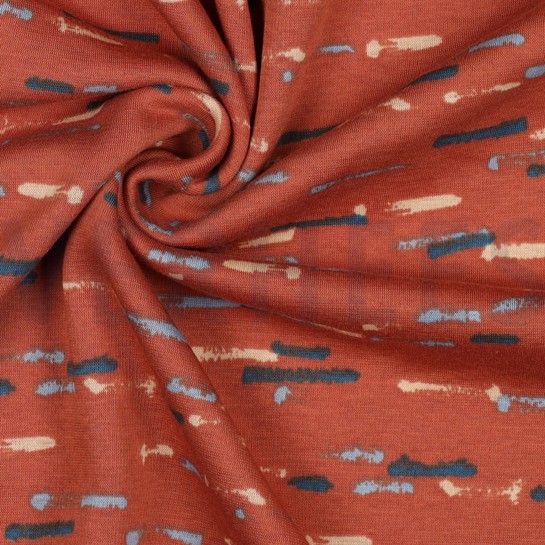 ALPENFLEECE STREIFEN TERRACOTTA #7