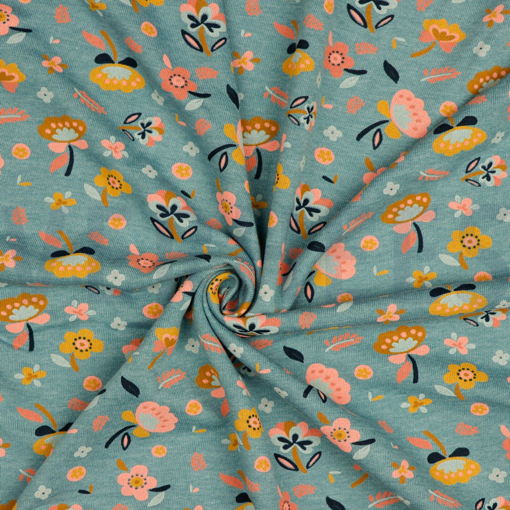 SWEAT FLOWERS SMOKE BLUE MELANGE (high resolution) #3
