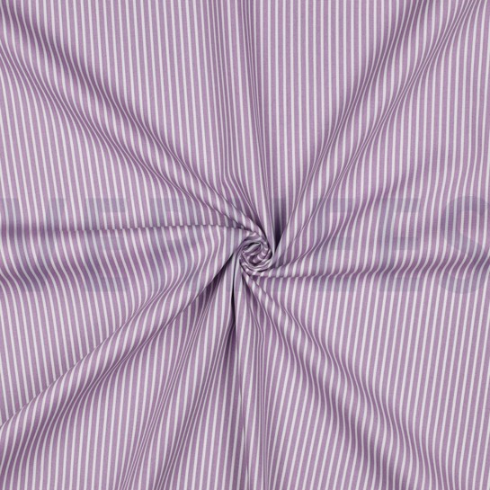 KATOENEN POPLIN STREPEN LILA #7