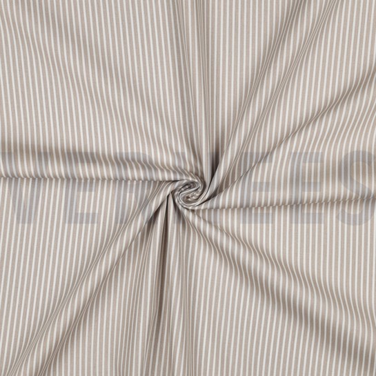 BAUMWOLLE POPELINE STREIFEN SAND #7