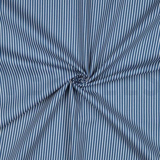 BAUMWOLLE POPELINE STREIFEN BLAU #7