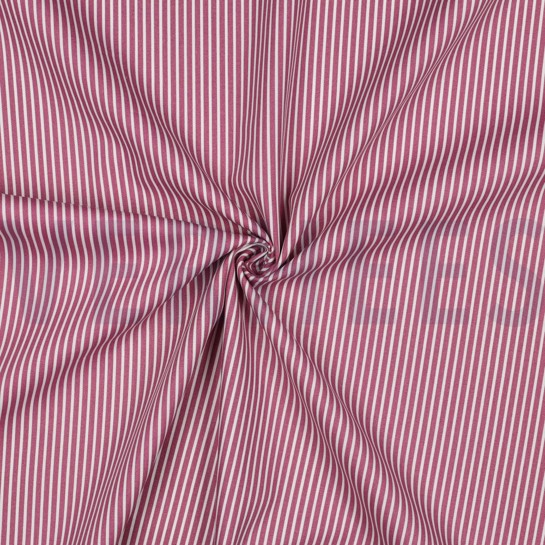 BAUMWOLLE POPELINE STREIFEN MAUVE #7