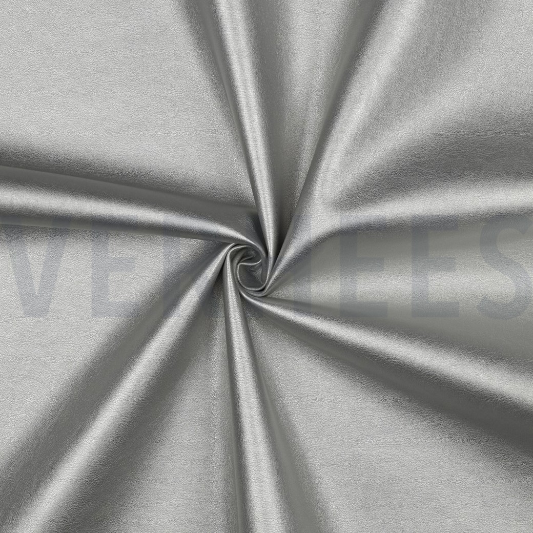 FAUX LEATHER LIGHT SILVER METALLIC #3