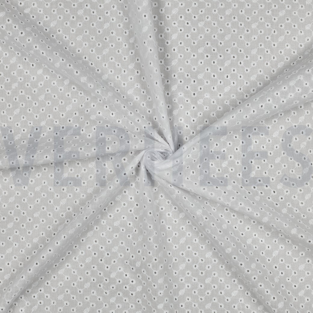 COTTON EMBROIDERY TWO-SIDE SCALLOP WHITE #3