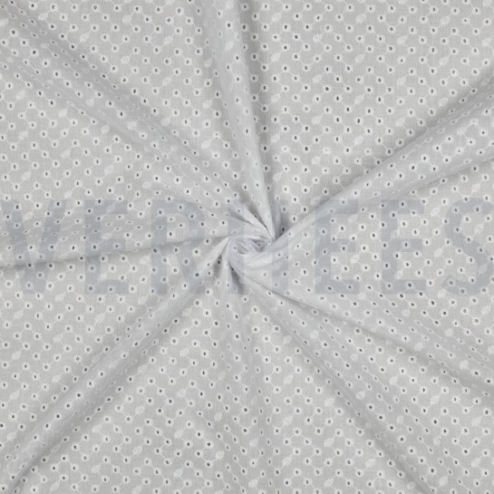 BAUMWOLLE STICKEREI ZWEISEITIGE WELLE WEISS #7