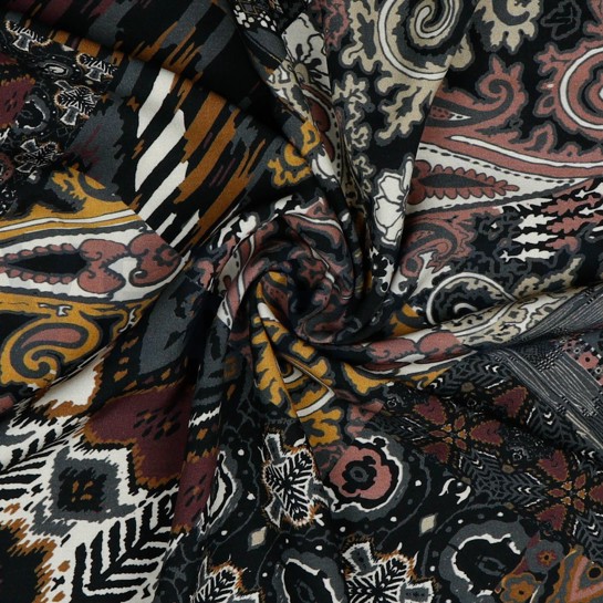 VISKOSE RADIANCE DIGITAL ETHNISCHER PATCH DUNKELGRAU #7