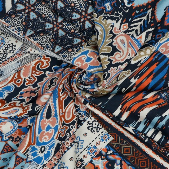 VISCOSE RADIANCE DIGITAL ETHNIC PATCH ECRU #7