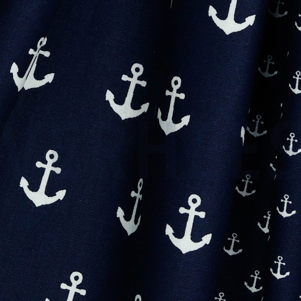 POPLIN ANCHOR NAVY #3