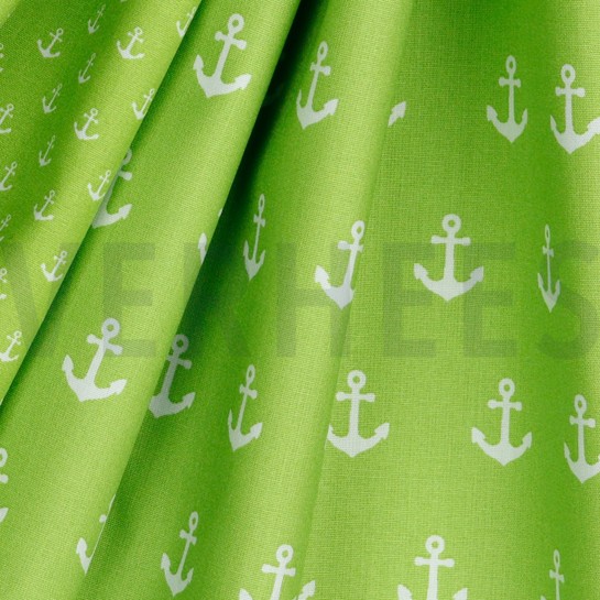 KATOENEN POPLIN ANKERS LIMOEN #7