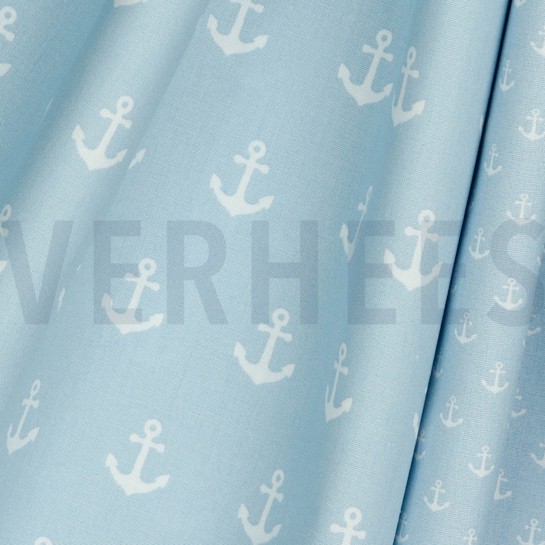 POPELINE DE COTON ANCRE BLEU CLAIR #7