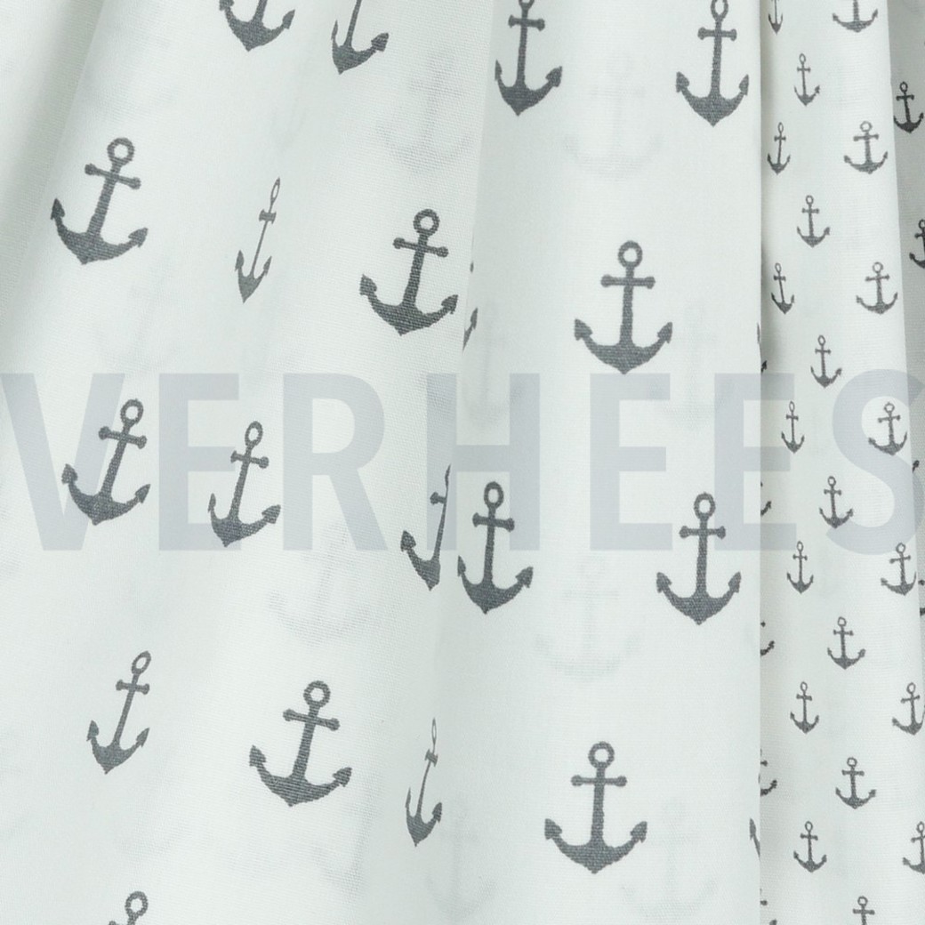 POPLIN ANCHOR WHITE/GREY #3