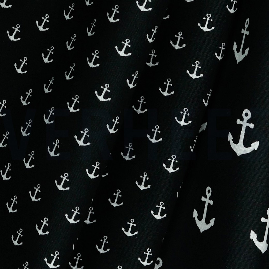 POPLIN PETIT ANCHOR BLACK #3