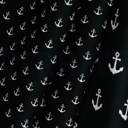 POPELINE DE COTON PETITS ANCRAGES NOIR #7