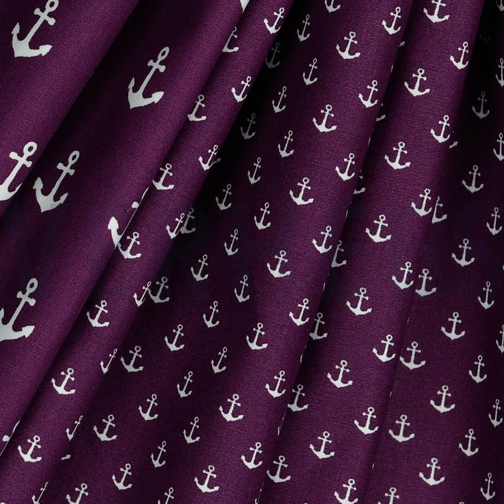 POPLIN PETIT ANCHOR PURPLE #3