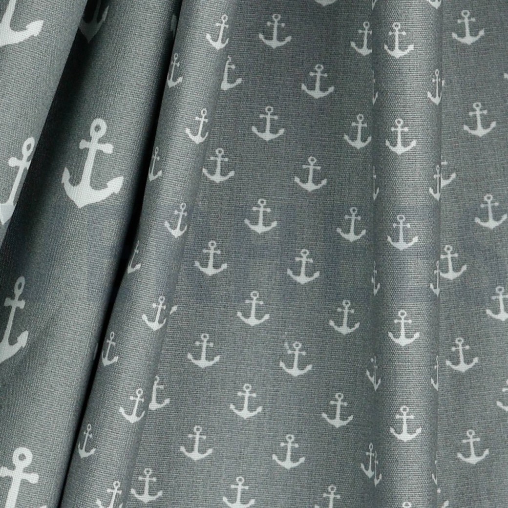 POPLIN PETIT ANCHOR GREY #3