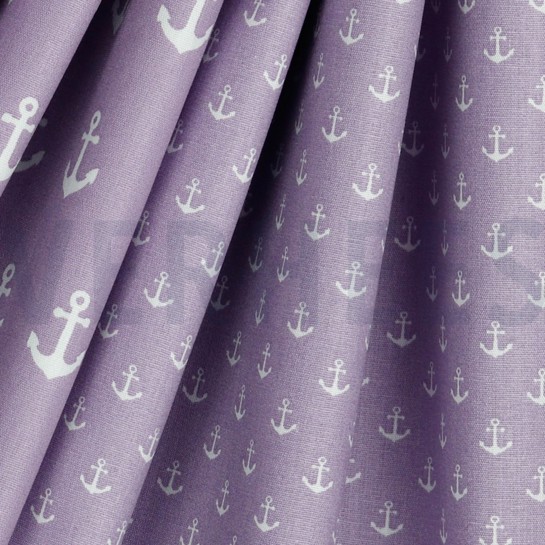 POPLIN PETIT ANCHORS LILAC #7